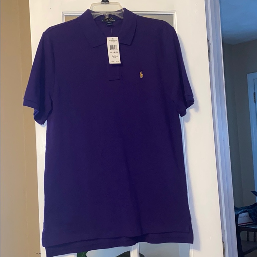 purple polo collard shirt